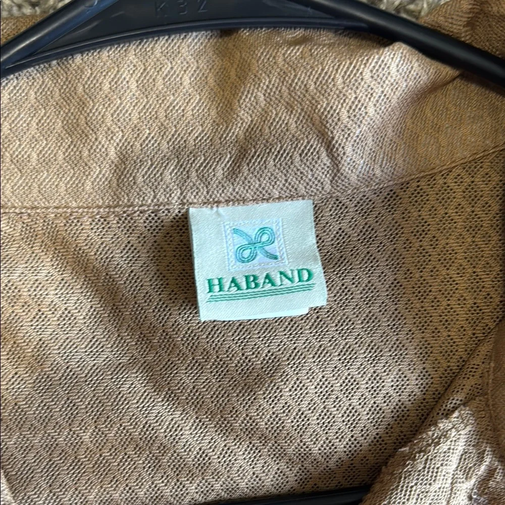 Haband Tan Casual Button Down Shirt - Picture 2 of 4
